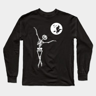 Halloween Skull For Women Dancing Skeleton T-Shirt Long Sleeve T-Shirt